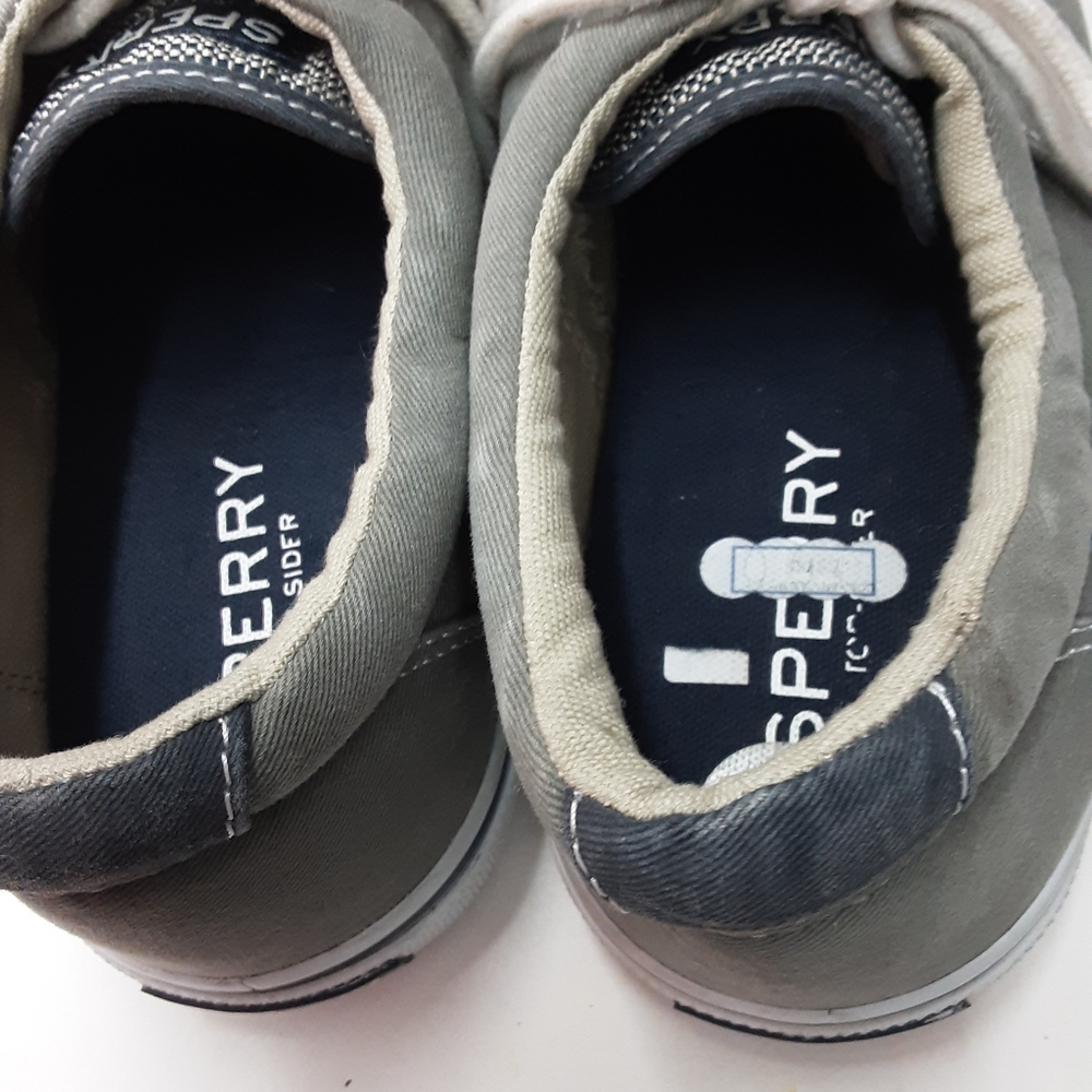 Sperry Men's Top Slider Gray Canvas Deck Shoes Sneakers Size 9.5 - Picture 5 of 10